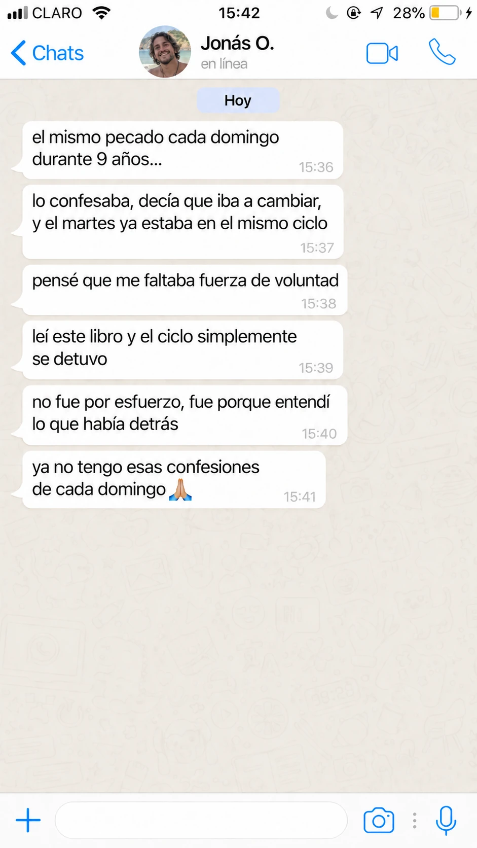 Testimonio autorizado de Jonás O., traducido del portugués