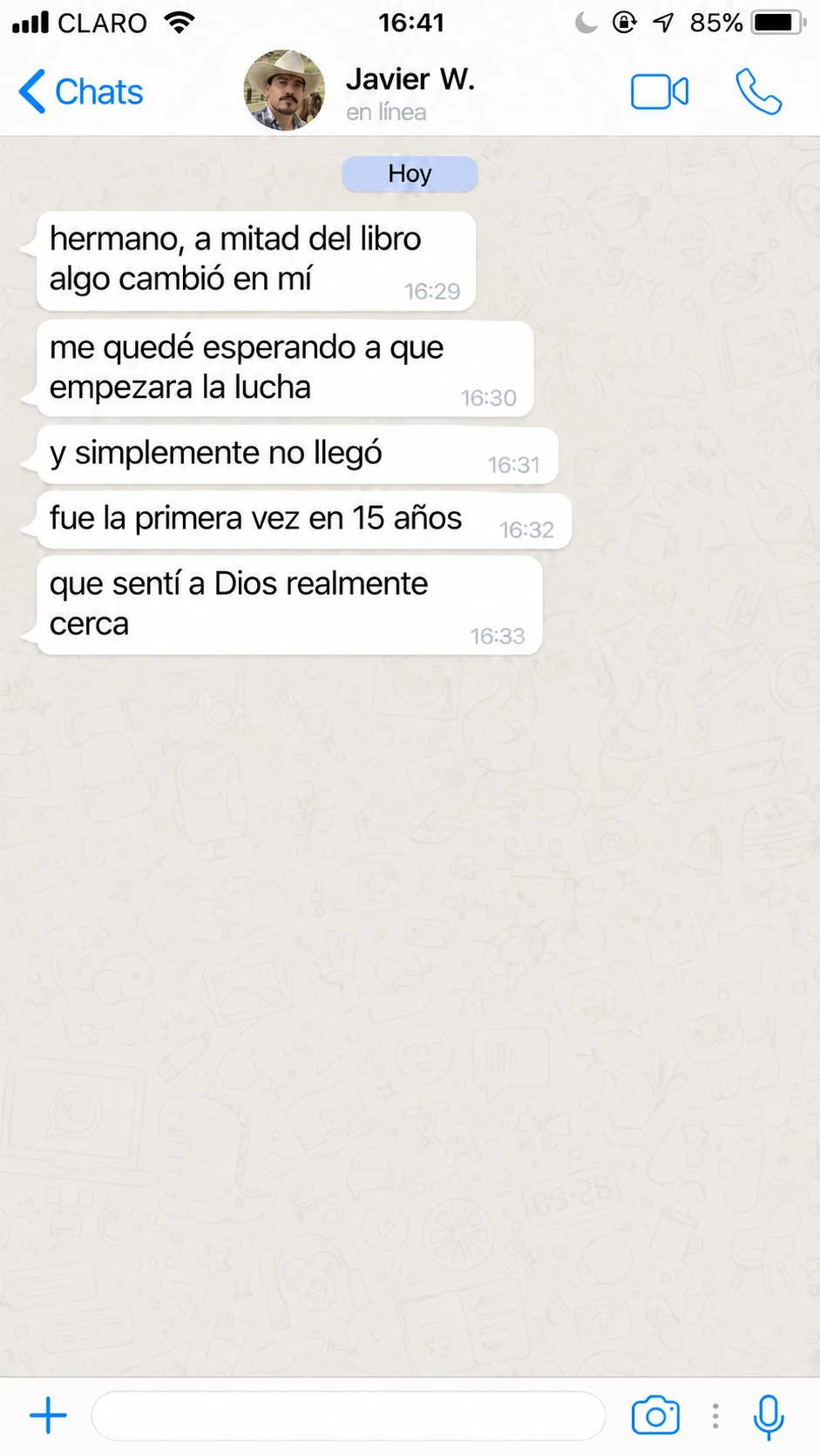 Testimonio autorizado de Javier W., traducido del portugués